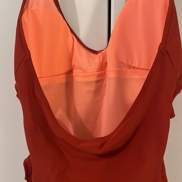 aerie Salmon One-Piece Bathing Suit with Side Cut-outs — Size M - Picture 5 of 6